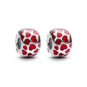 PAIR** Red Hearts Clip Charms